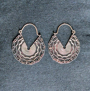 Intricate Lace Silver Earrings - Floating Lotus