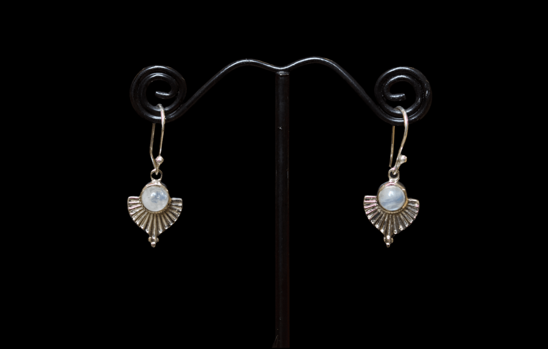 Moonstone Earrings - Floating Lotus