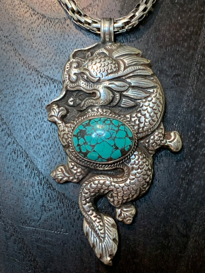 Turquoise Thunder Dragon Pendant