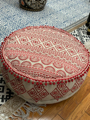 Embroidered Pouf