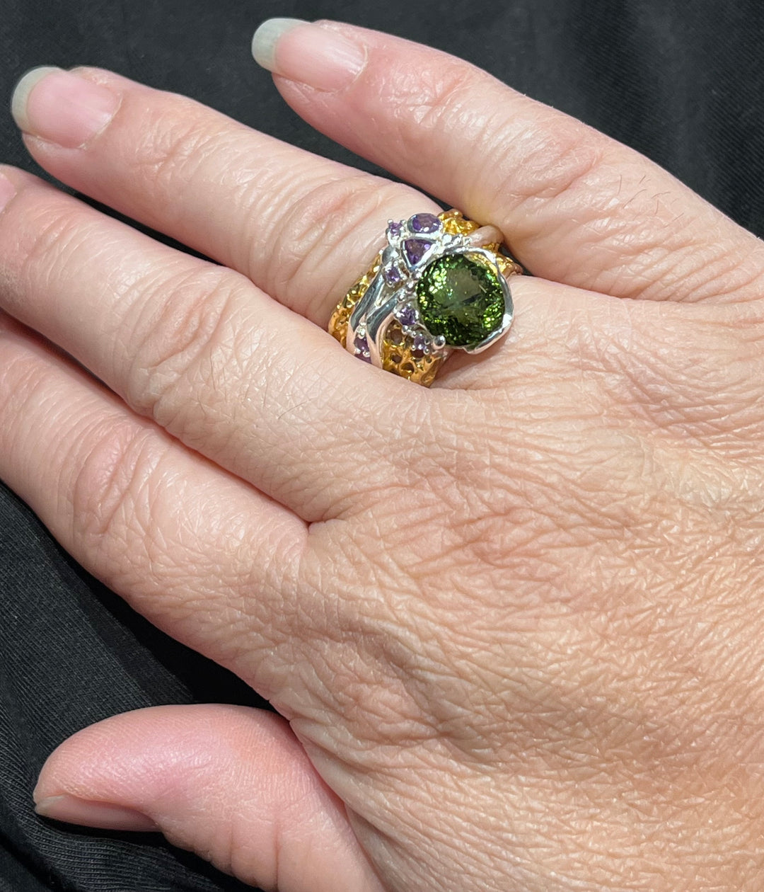 Semi Precious Green Tourmaline Ring