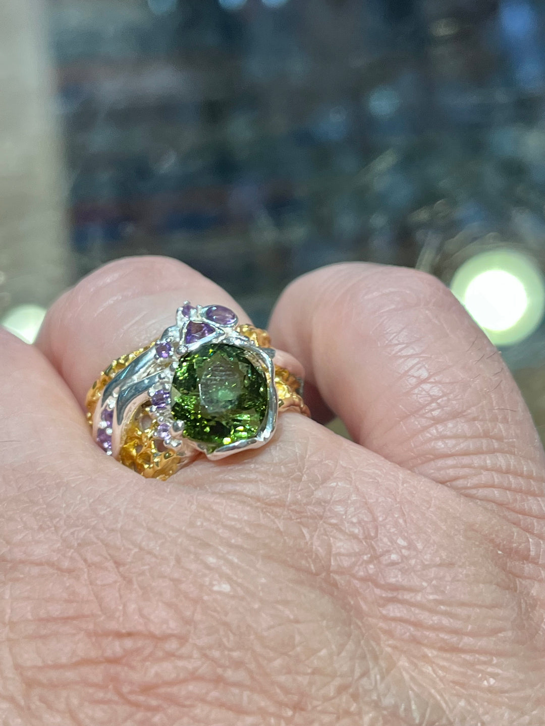 Semi Precious Green Tourmaline Ring
