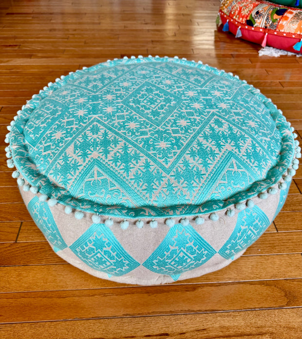 Embroidered Pouf