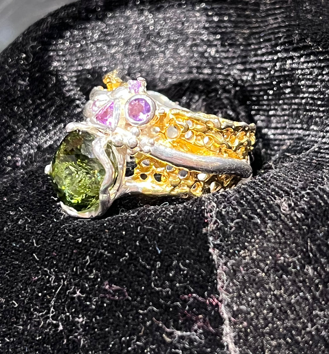 Semi Precious Green Tourmaline Ring