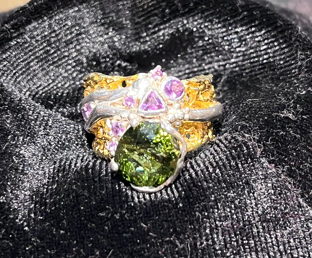 Semi Precious Green Tourmaline Ring