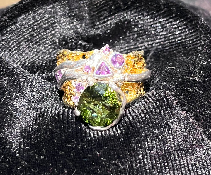 Semi Precious Green Tourmaline Ring