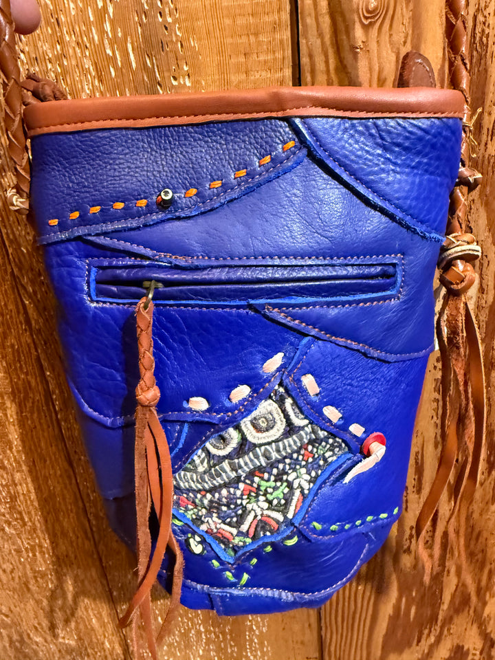 Leather Antique Textile Purse