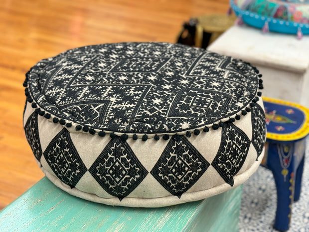 Embroidered Pouf