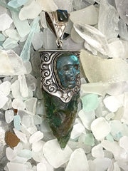 Nature’s Guardian Green Obsidian and Labradorite Pendant