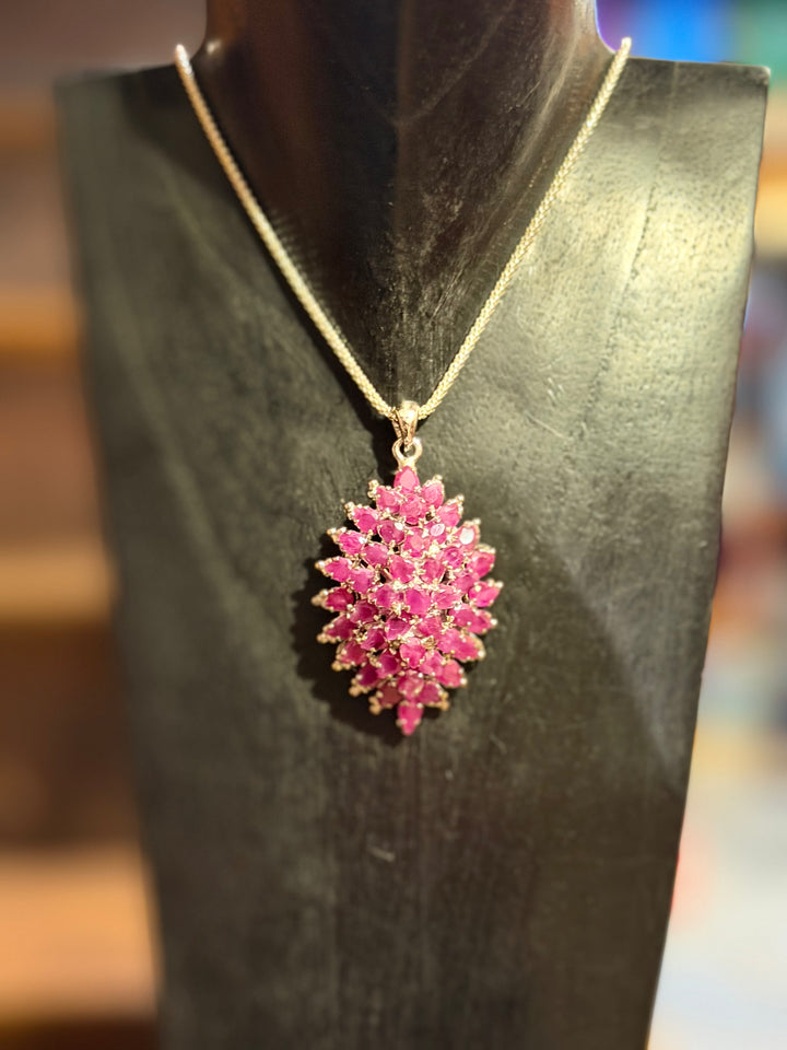 Gorgeous Ruby Cluster Pendent