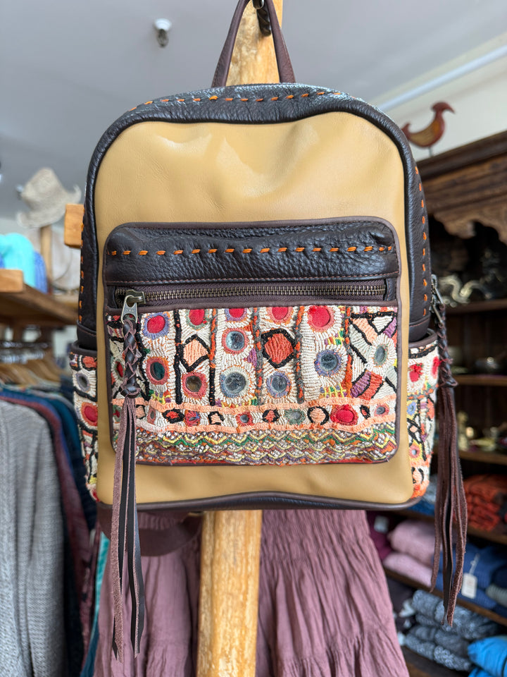 Antique Patchwork Leather Backpack