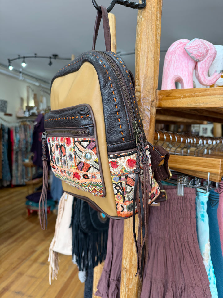 Antique Patchwork Leather Backpack