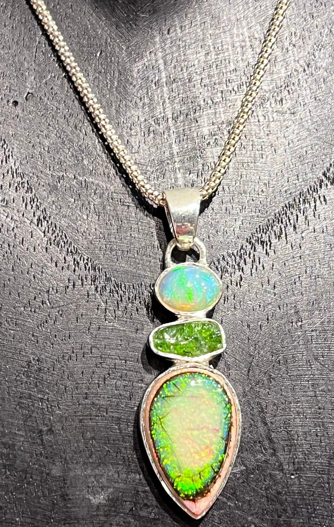 Opal Peridot & Bolder Opal Pendant