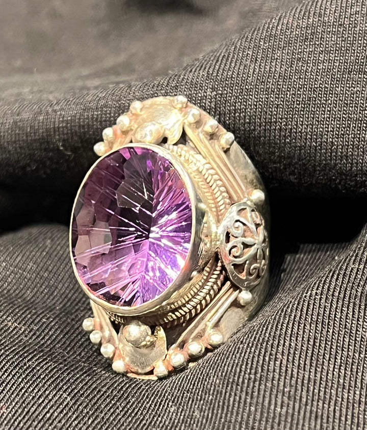 Amethyst Beehive Ring - Floating Lotus