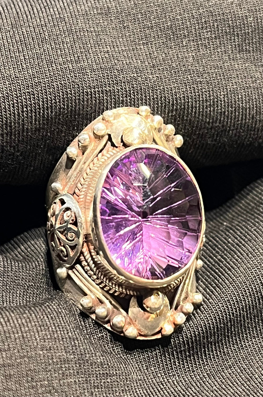 Amethyst Beehive Ring - Floating Lotus