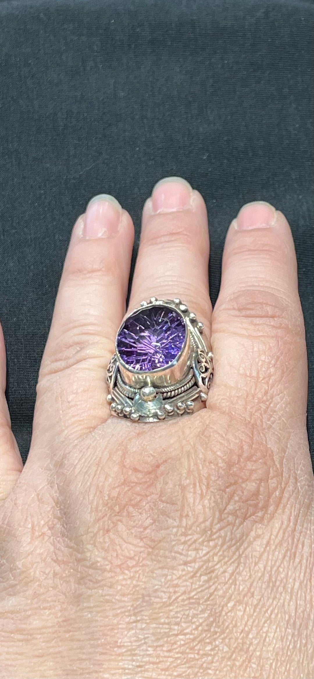 Amethyst Beehive Ring - Floating Lotus