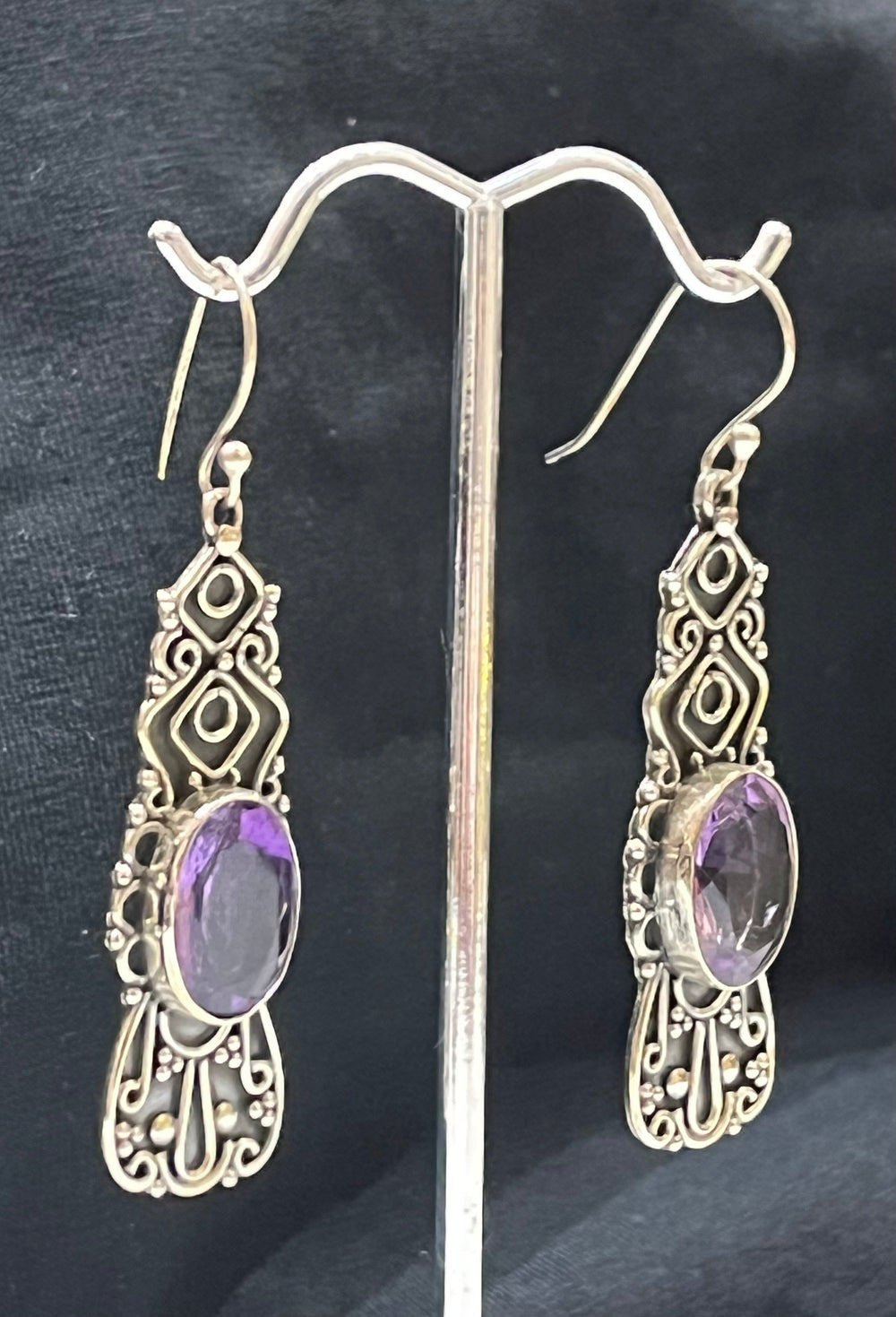 Amethyst Earrings￼ - Floating Lotus