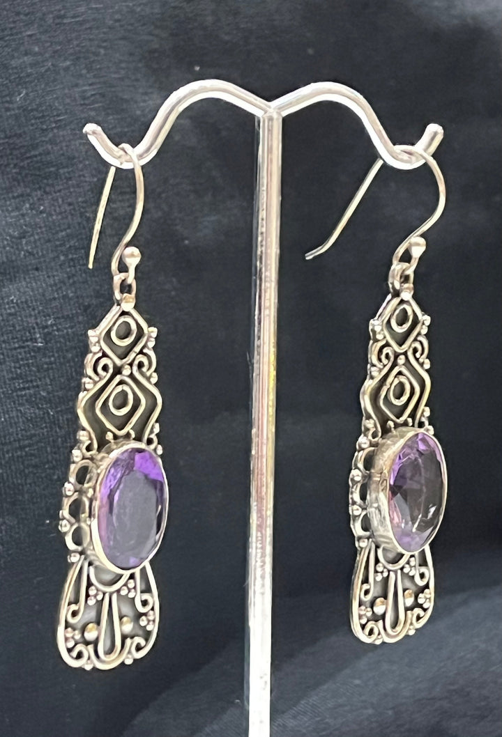 Amethyst Earrings￼ - Floating Lotus