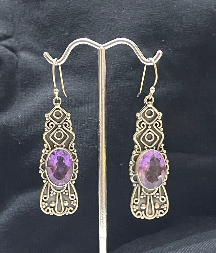 Amethyst Earrings￼ - Floating Lotus