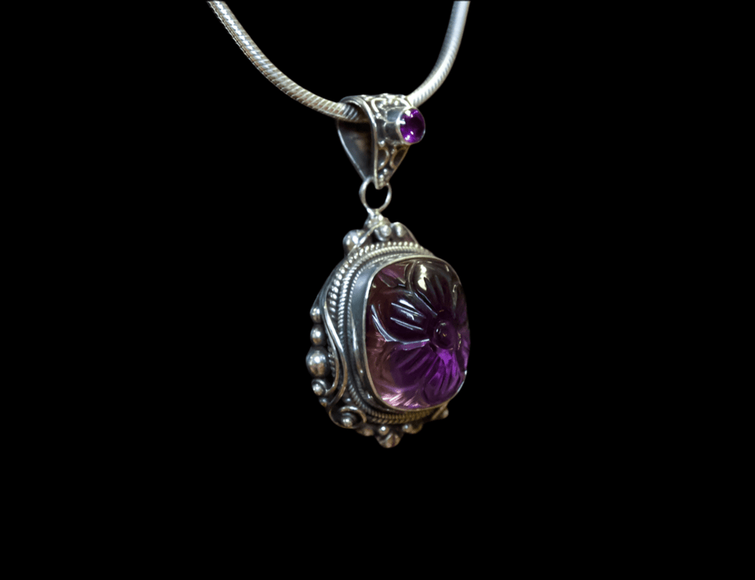 Amethyst Flower Pendant