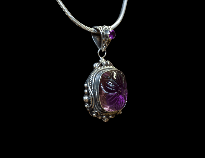 Amethyst Flower Pendant