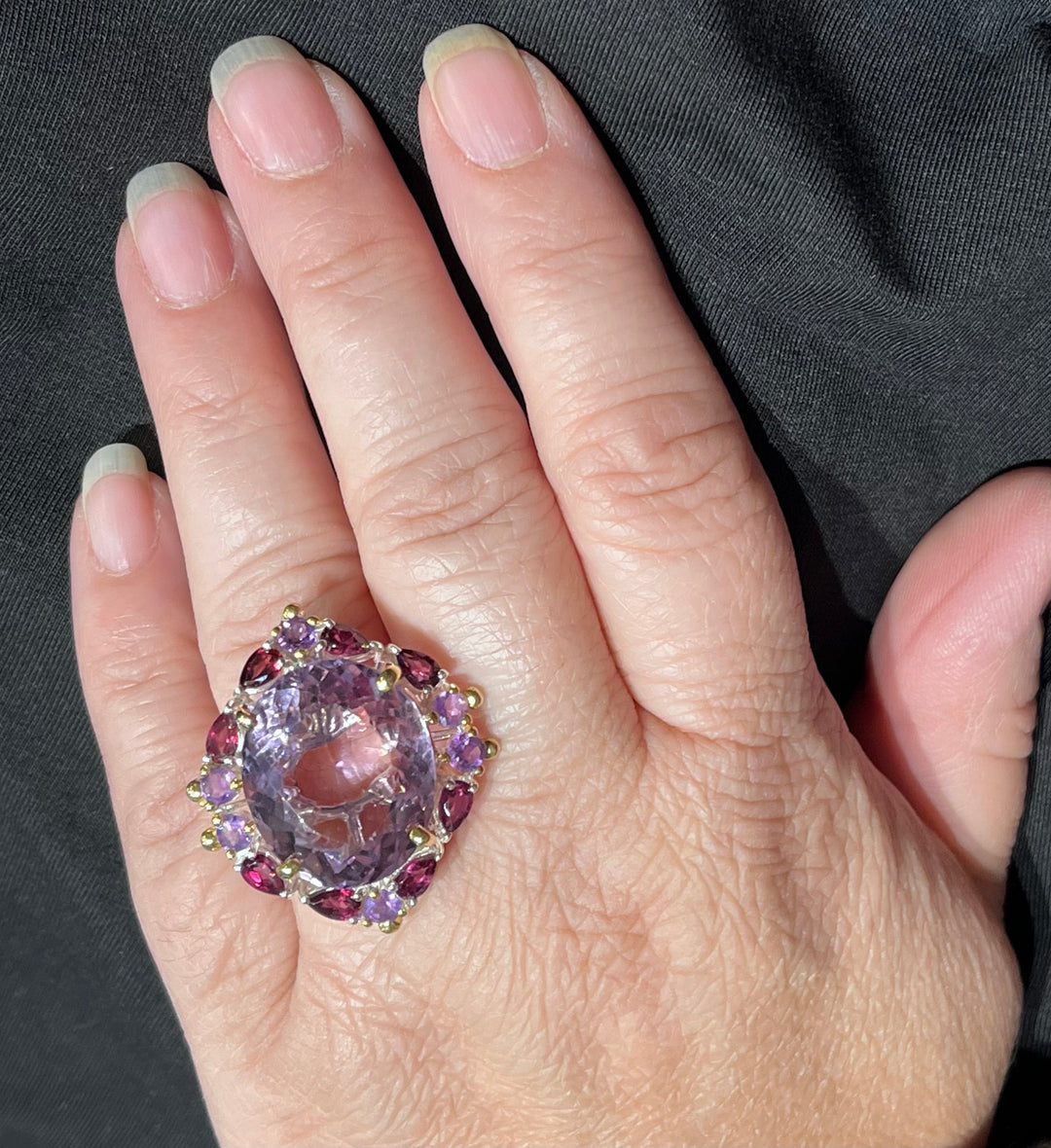 Amethyst Ring - Floating Lotus