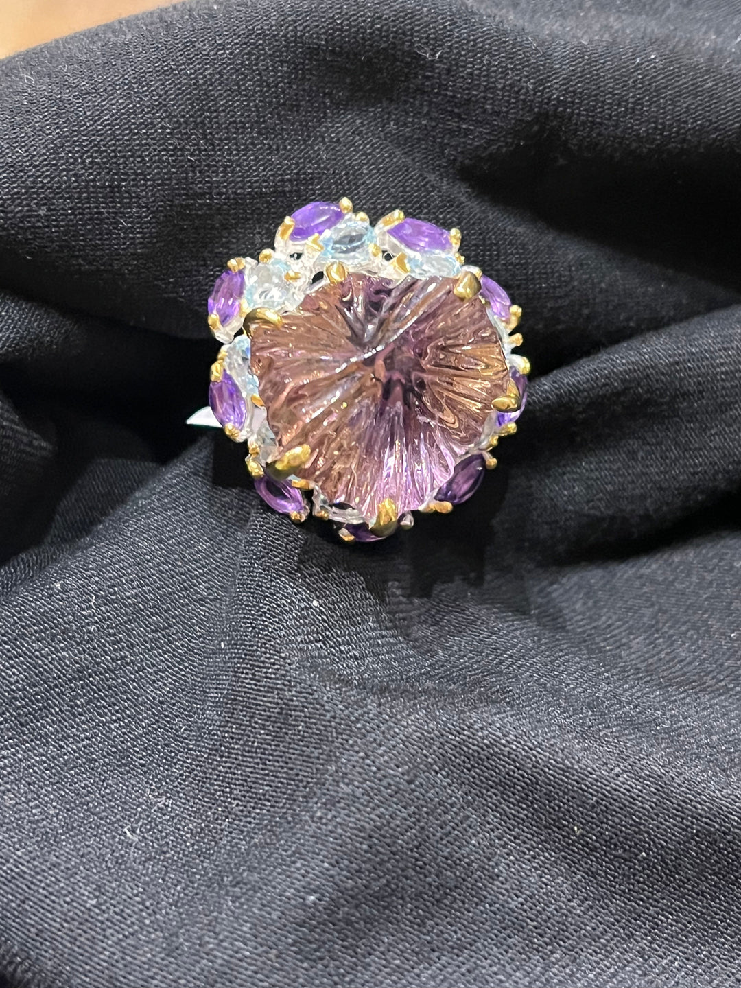 Ametrine Star Ring - Floating Lotus