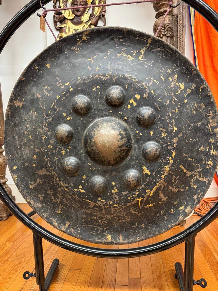 Antique Burmese Gong - Floating Lotus