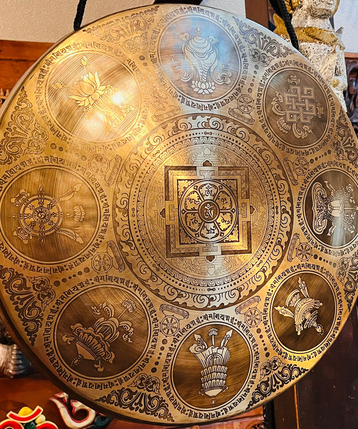 Auspicious Mandala Gong - Floating Lotus