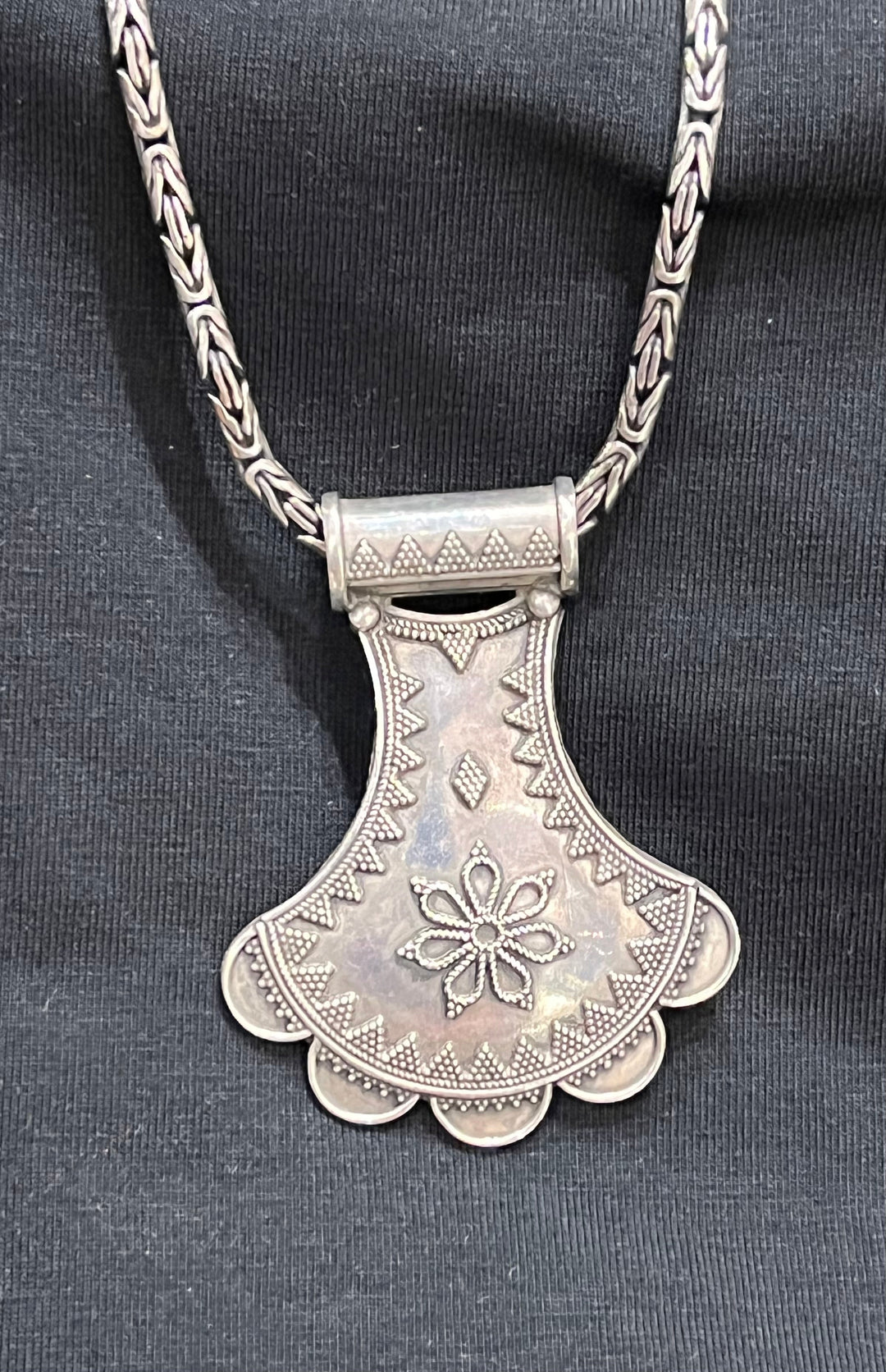 Banjara Tribal Shield Flower Pendant - Floating Lotus
