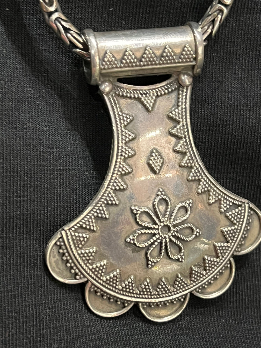 Banjara Tribal Shield Flower Pendant - Floating Lotus