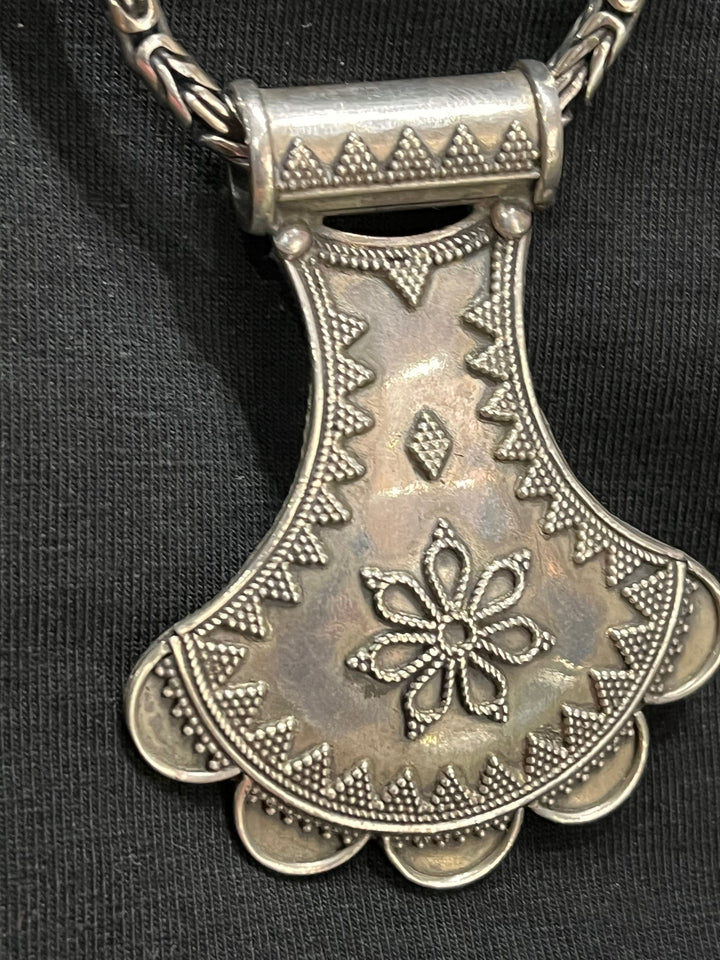 Banjara Tribal Shield Flower Pendant - Floating Lotus
