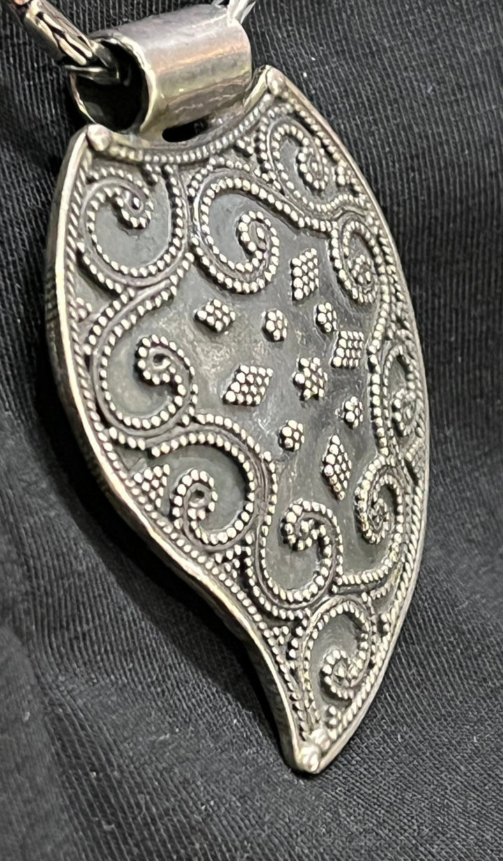 Banjara Tribal Shield Leaf Pendant - Floating Lotus
