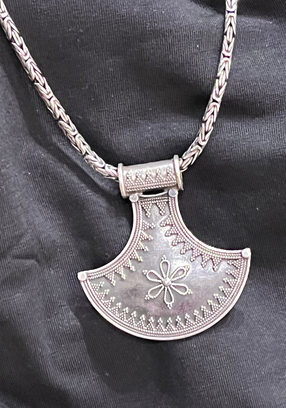 Banjara Tribal Shield Pendant - Floating Lotus