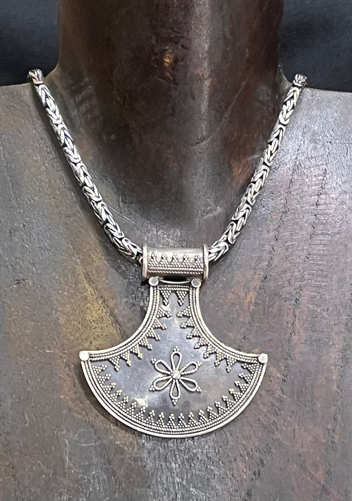 Banjara Tribal Shield Pendant - Floating Lotus