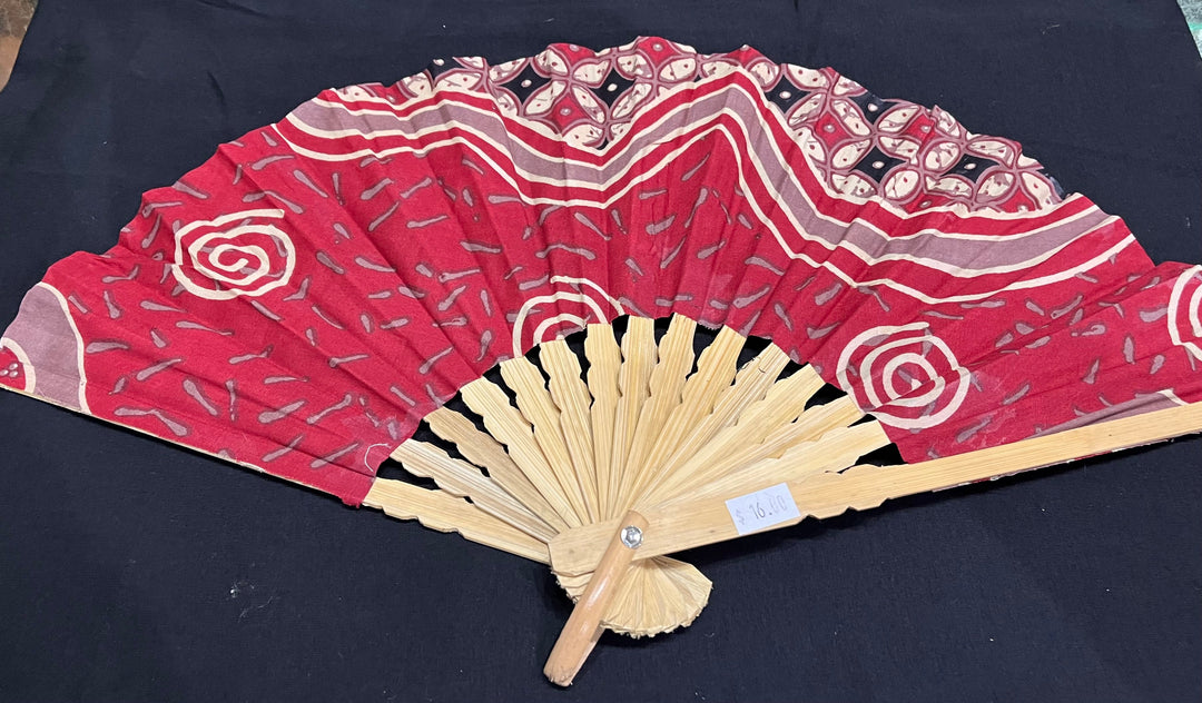 Batik Hand Fan - Floating Lotus