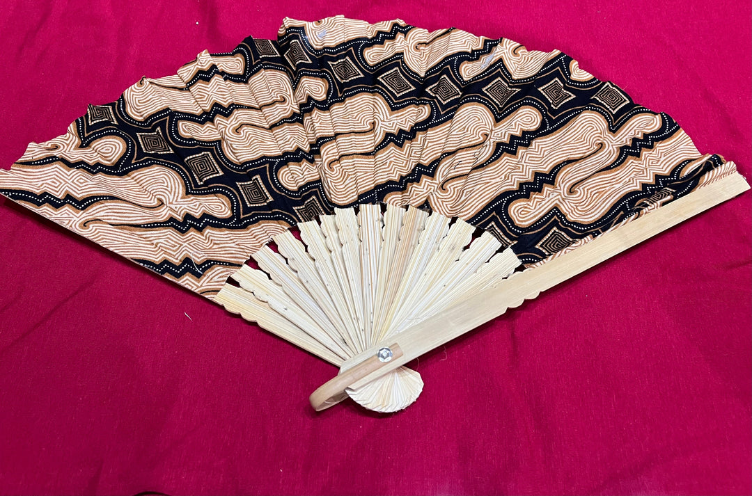 Batik Hand Fan - Floating Lotus