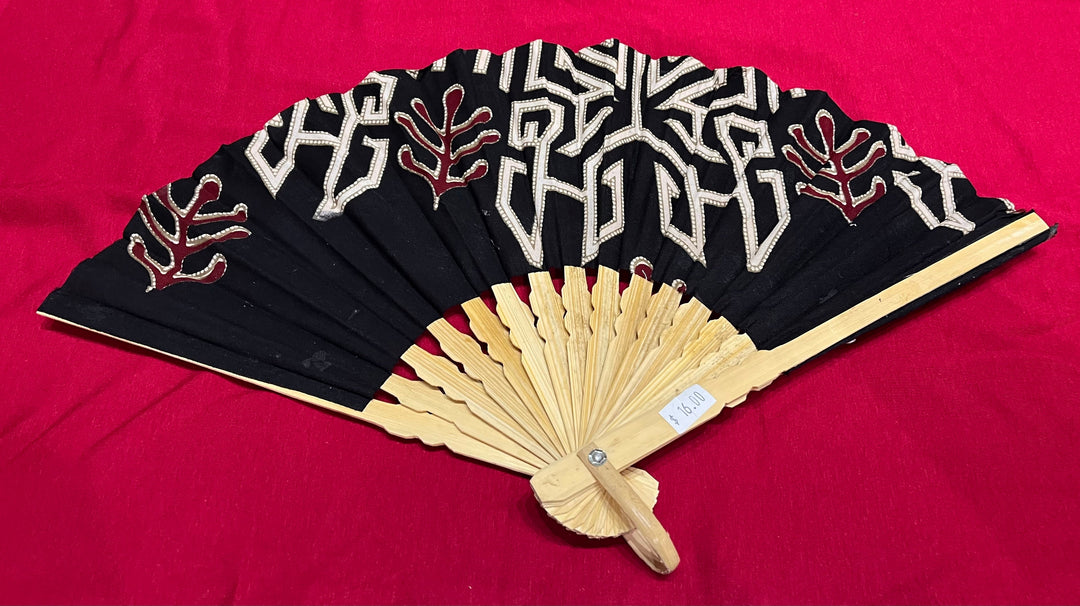 Batik Hand Fan - Floating Lotus