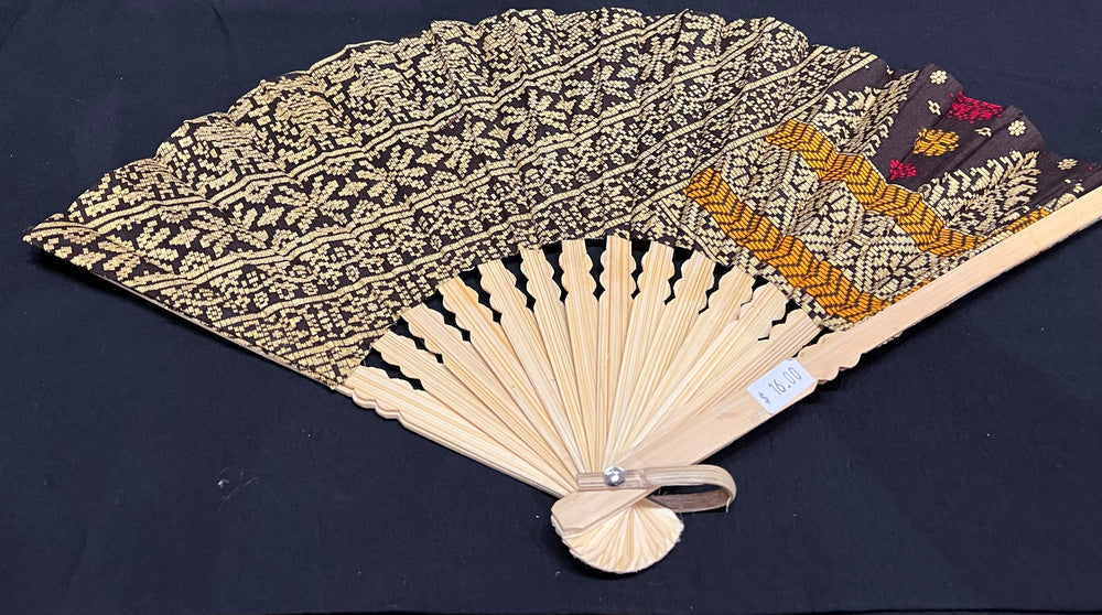 Batik Hand Fan - Floating Lotus