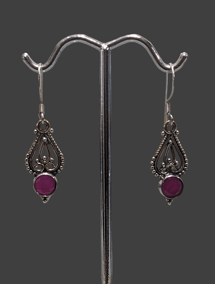 Beautifully Understated Ruby Earrings - Floating Lotus