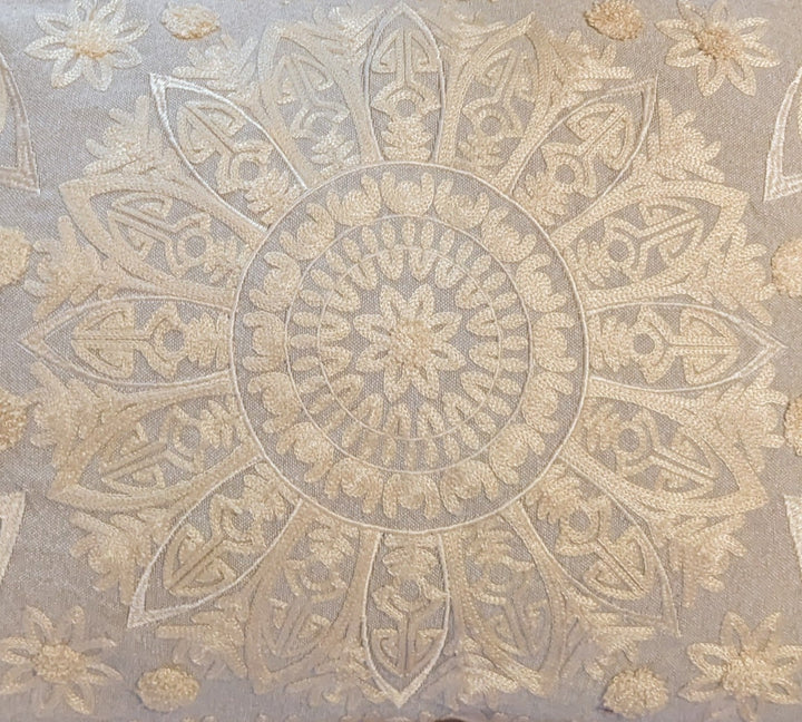 Beige Mandala Throw Pillow - Floating Lotus