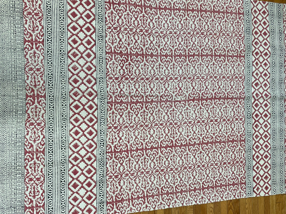 Block Print Rug - Floating Lotus