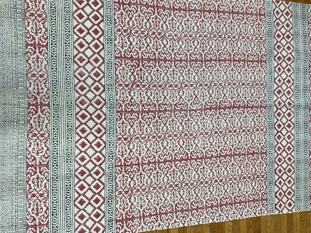 Block Print Rug - Floating Lotus