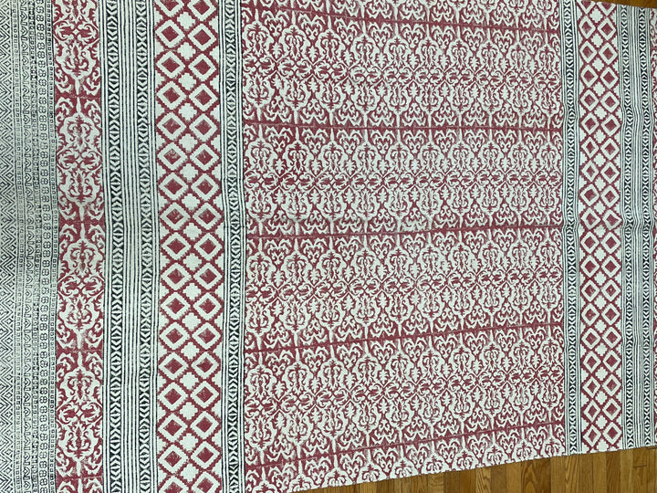 Block Print Rug - Floating Lotus