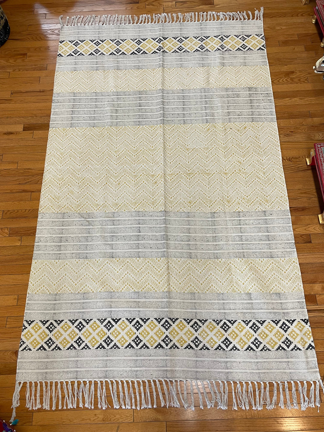 Block Print Rug - Floating Lotus