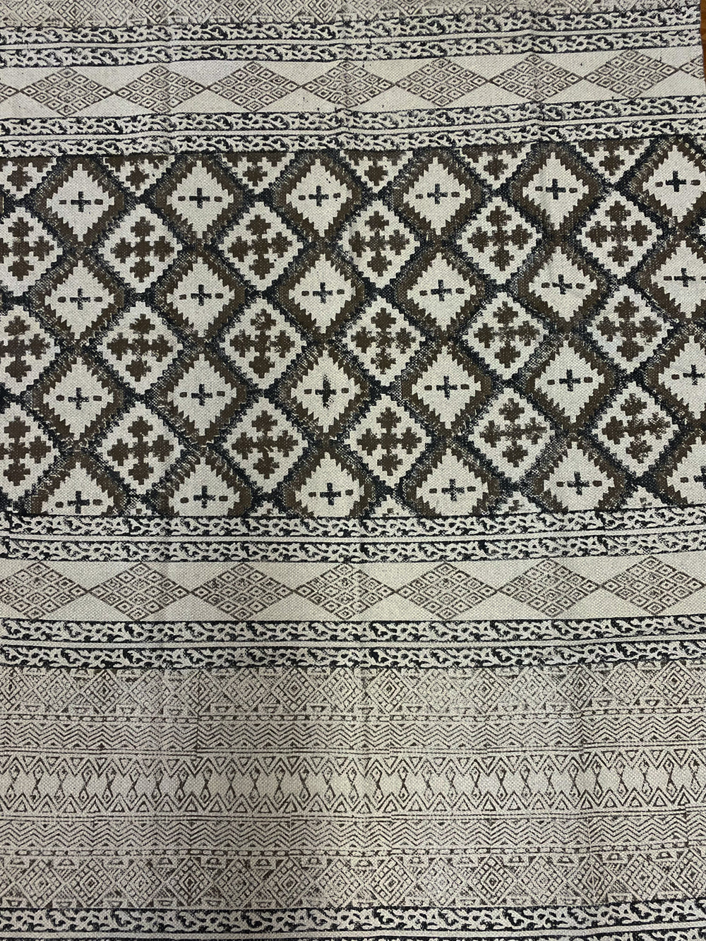 Block Print Rug - Floating Lotus