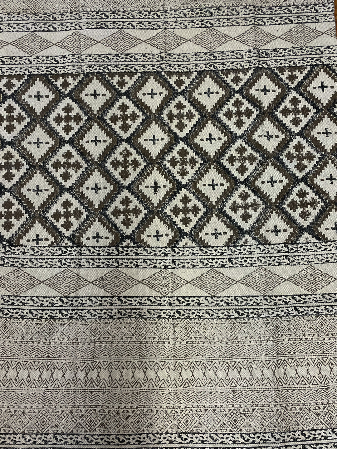 Block Print Rug - Floating Lotus