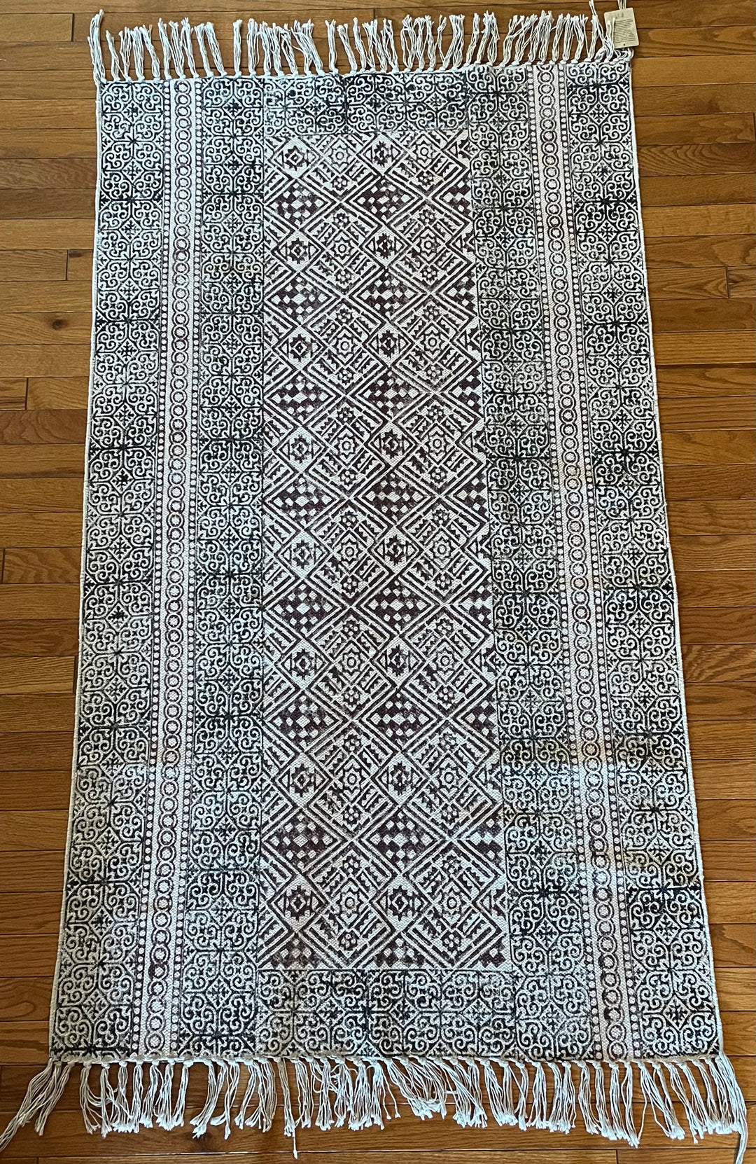 Block Print Rug - Floating Lotus