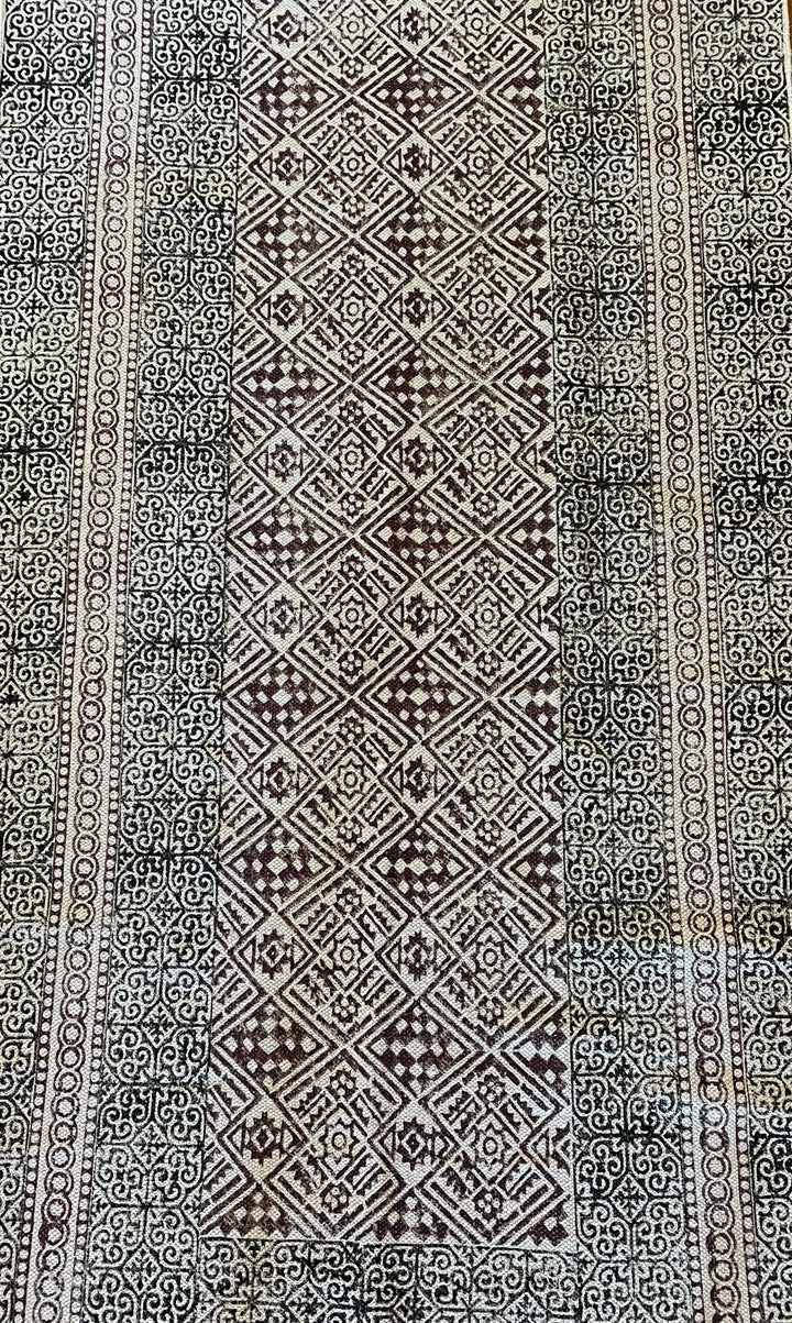 Block Print Rug - Floating Lotus