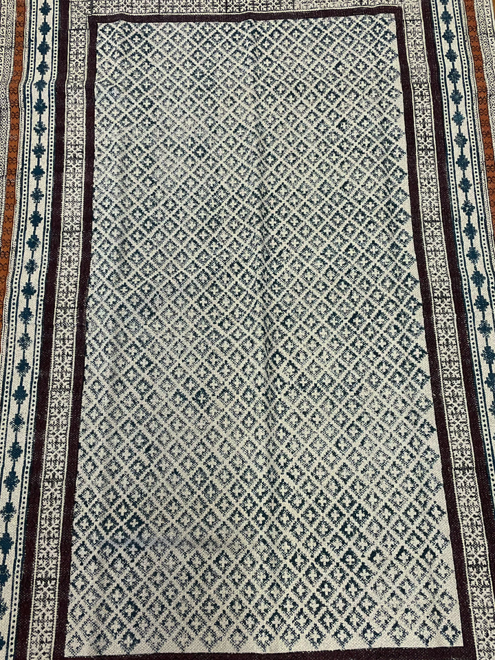 Block Print Rug - Floating Lotus